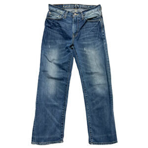 American Eagle Low Loose Jeans 29x30 Men Blue Denim Relaxed Straight Distressed